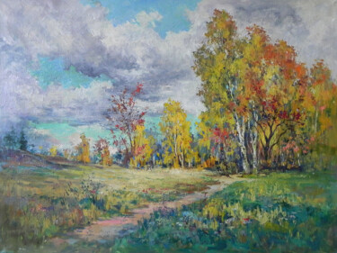 Картина под названием "Autumn" - George Shchegol, Подлинное произведение искусства, Масло Установлен на Деревянная рама для…