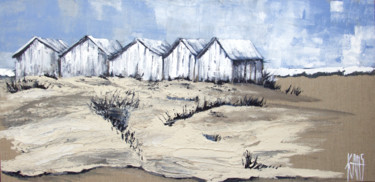 Peinture intitulée "Les cabanes" par Michèle Kaus (Kaus), Œuvre d'art originale, Acrylique Monté sur Châssis en bois