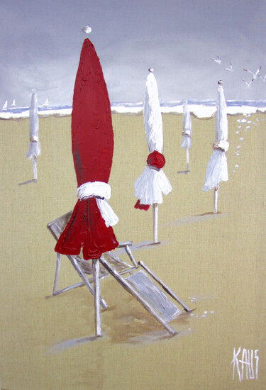 Malerei mit dem Titel "A la plage-" von Michèle Kaus (Kaus), Original-Kunstwerk, Acryl Auf Keilrahmen aus Holz montiert