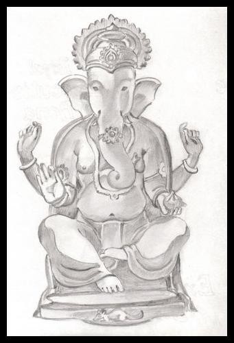 Pintura titulada "Shri Ganesh" por Kaustubh Kavathekar, Obra de arte original