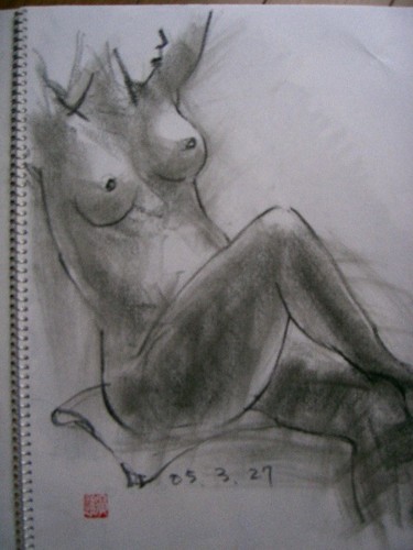 Drawing titled "Nude" by Koushin Kawasaki, Original Artwork