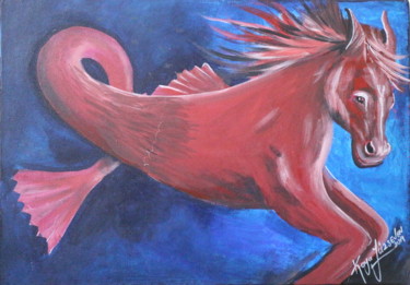 Painting titled "Hypocampus" by Kaya Yuzseven, Original Artwork, Pastel