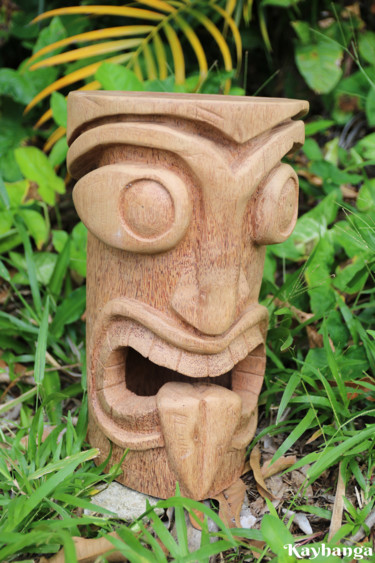 Sculpture titled "Tiki" by Kayhanga, Original Artwork, Wood