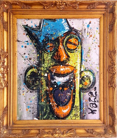 Painting titled "It's good to be the…" by Kaza, Original Artwork, Acrylic Mounted on Wood Panel