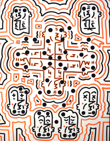 Tekening getiteld "Trippy 49.3 orange…" door Kazari, Origineel Kunstwerk, Marker