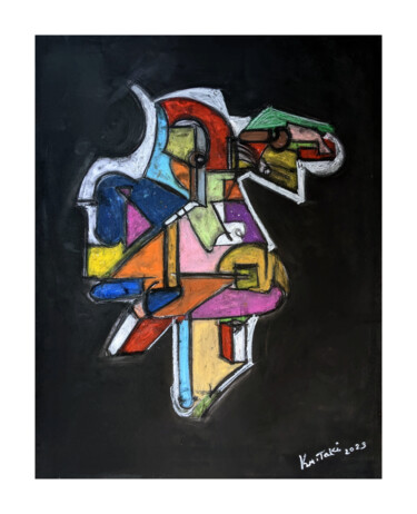 Schilderij getiteld "A living factory V" door Kazi Muhammed Taki, Origineel Kunstwerk, Houtskool