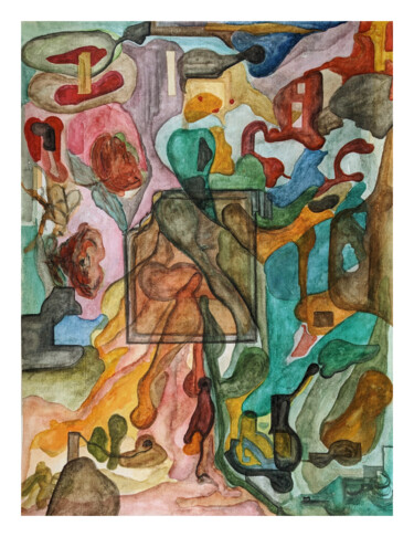 Pittura intitolato "Pollination" da Kazi Muhammed Taki, Opera d'arte originale, Acquarello