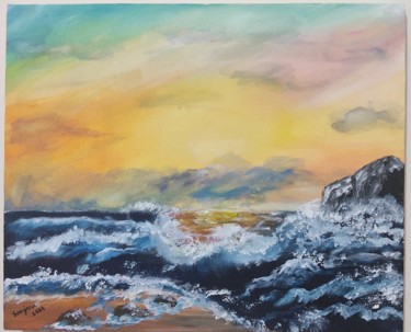 Painting titled "After the Storm dies" by Sanjana Taufique, Original Artwork, Acrylic