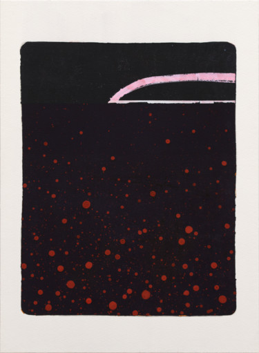 Night Sea Geometric Printmaking, monotype, abstract, artwork by Kazuhiro Higashi