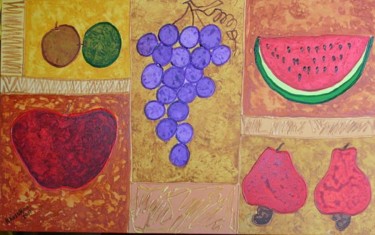 Pintura intitulada "Frutas" por H. Kazu Maia, Obras de arte originais
