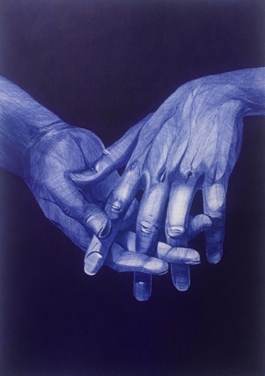 Disegno intitolato "Anatomie I" da Kelly Baillargeault, Opera d'arte originale, Biro