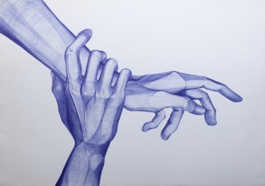 Рисунок под названием "Anatomie IV" - Kelly Baillargeault, Подлинное произведение искусства, Шариковая ручка