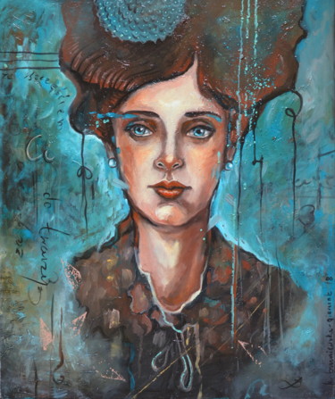 Painting titled "Ze szczęściem jej d…" by Katarzyna Bruniewska-Gierczak, Original Artwork, Oil