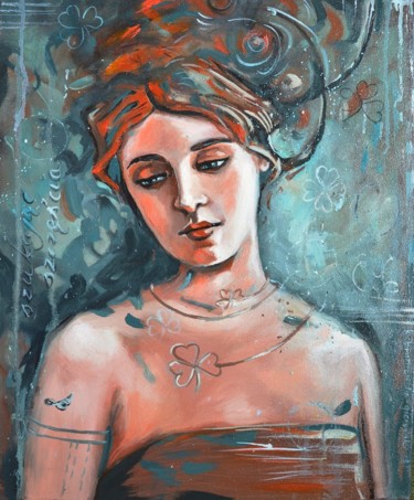 Malerei mit dem Titel "Szukając szczęścia" von Katarzyna Bruniewska-Gierczak, Original-Kunstwerk, Öl