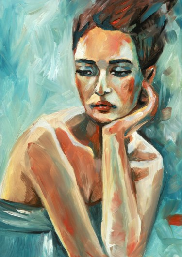 "Czekając" Malerei mit dem Titel ""Czekając"" von Katarzyna Bruniewska-Gierczak, Original-Kunstwerk, Öl