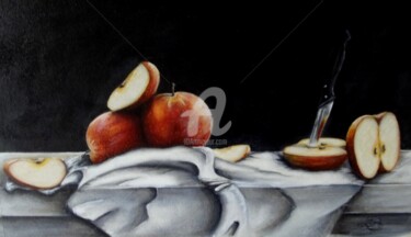 Peinture intitulée "Apple Time" par K.Collard, Œuvre d'art originale, Huile