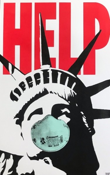 Printmaking titled "HELP" by Kew, Original Artwork, Screenprinting