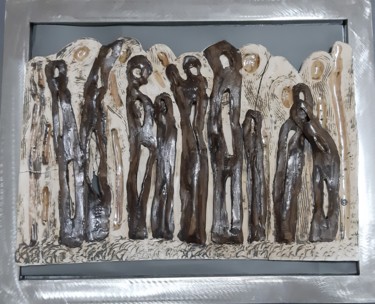 Rzeźba zatytułowany „" METANOJA -SPOTKAN…” autorstwa Kochan Elżbieta, Oryginalna praca, Ceramika Zamontowany na Metal