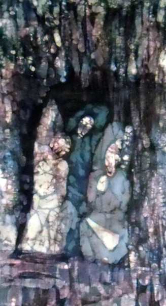 Arte tessile intitolato ""NIEBIESKI BATIK"" da Kochan Elżbieta, Opera d'arte originale, Tessuto