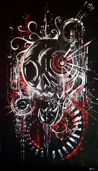 Peinture intitulée "skullgraph.jpg" par Kevin Cadoux, Œuvre d'art originale, Acrylique