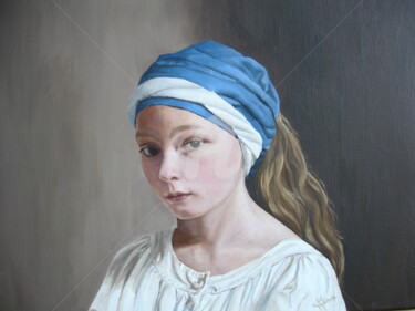 Schilderij getiteld "Laurine" door Keanu Dahinden, Origineel Kunstwerk, Olie