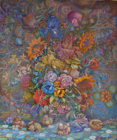 Peinture intitulée "Snail" par Aleksandr Vutianov, Œuvre d'art originale, Huile Monté sur Châssis en bois