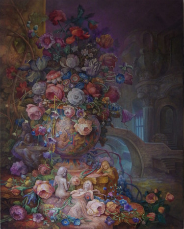 Painting titled "Concert" by Aleksandr Vutianov, Original Artwork, Oil