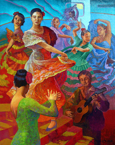 Malerei mit dem Titel "Dance" von Aleksandr Vutianov, Original-Kunstwerk, Öl