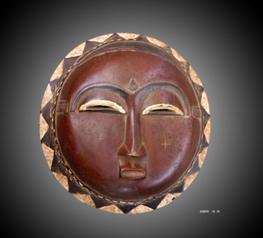 Sculpture intitulée "Masque Baoulé  art…" par Kebe, Œuvre d'art originale, Bois