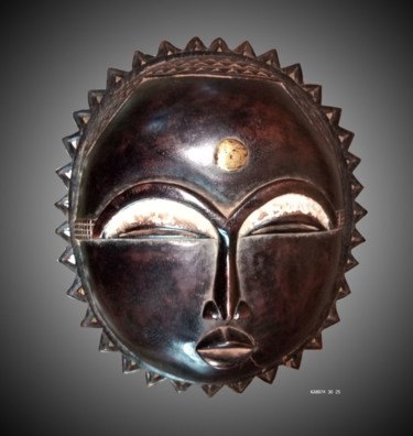 Γλυπτική με τίτλο "Masque Baoulé  art…" από Kebe, Αυθεντικά έργα τέχνης, Ξύλο