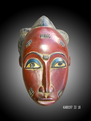 Sculpture titled "Masque Baoulé Art A…" by Kebe, Original Artwork, Wood