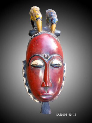 Sculpture titled "Masque Baoulé  art…" by Kebe, Original Artwork, Wood