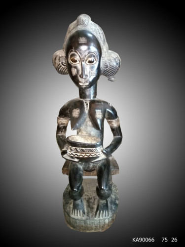 Sculpture titled "Statuette Baoulé  a…" by Kebe, Original Artwork, Wood