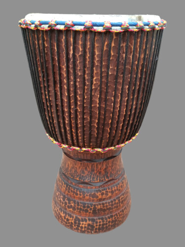 Escultura titulada "Djembe Instrument M…" por Kebe, Obra de arte original, Madera