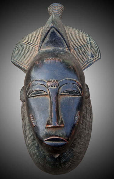Sculptuur getiteld "Masque Baoulé  art…" door Kebe, Origineel Kunstwerk, Hout