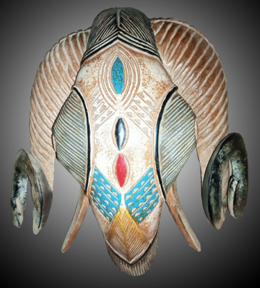 Sculpture intitulée "Masque Baoulé de la…" par Kebe, Œuvre d'art originale, Bois