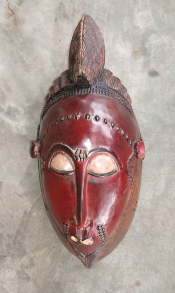 Sculpture titled "Masque Baoulé de la…" by Kebe, Original Artwork, Wood