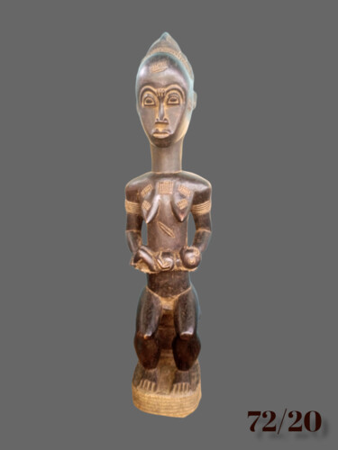 Skulptur mit dem Titel "STATUE BAOULE  ART…" von Kebe, Original-Kunstwerk, Holz