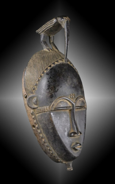 Sculpture titled "Masque Baoulé art t…" by Kebe, Original Artwork, Wood