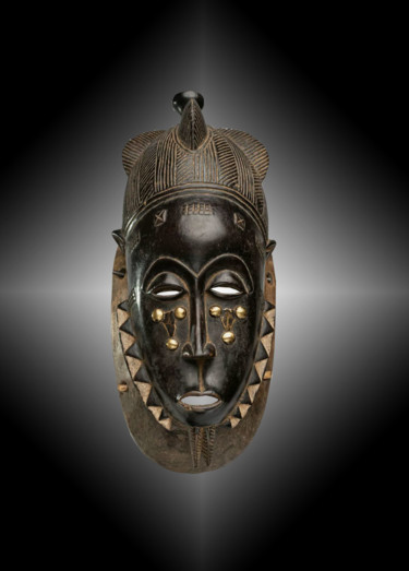 Sculpture intitulée "Masque Baoulé art t…" par Kebe, Œuvre d'art originale, Bois