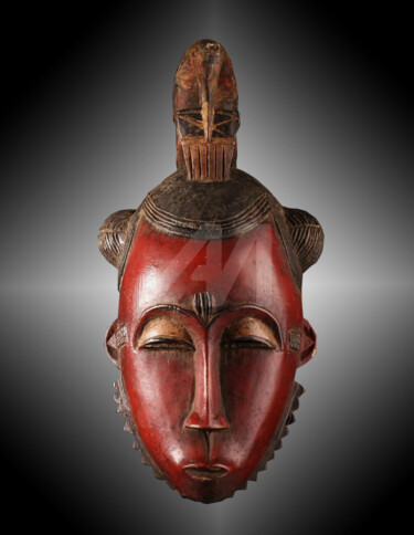 Sculpture titled "Masque Baoulé art t…" by Kebe, Original Artwork, Wood