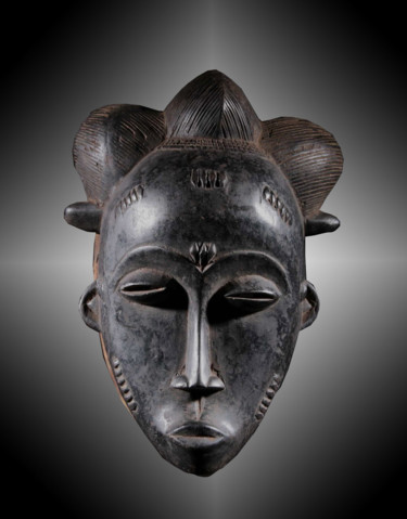 Escultura intitulada "Masque Baoulé art t…" por Kebe, Obras de arte originais, Madeira