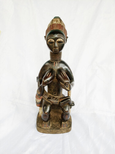 Sculpture titled "Statuette Yoruba ar…" by Kebe, Original Artwork, Wood