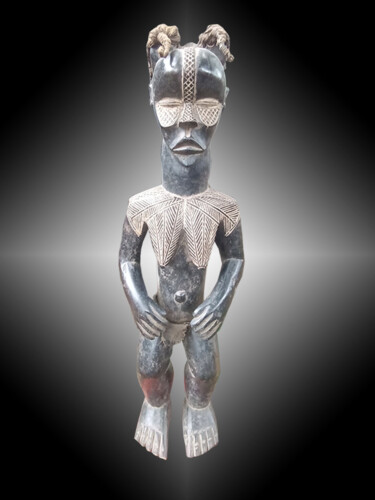 Skulptur mit dem Titel "Statuette Bété art…" von Kebe, Original-Kunstwerk, Holz