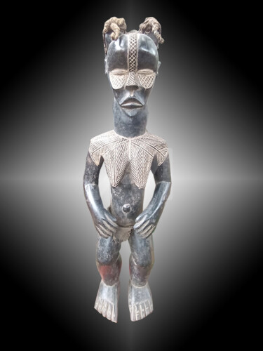 Sculpture titled "Statuette Bété art…" by Kebe, Original Artwork, Wood