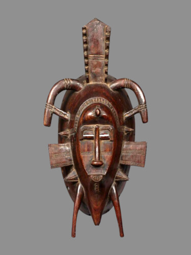 Sculpture titled "Masque Senoufo  art…" by Kebe, Original Artwork, Wood