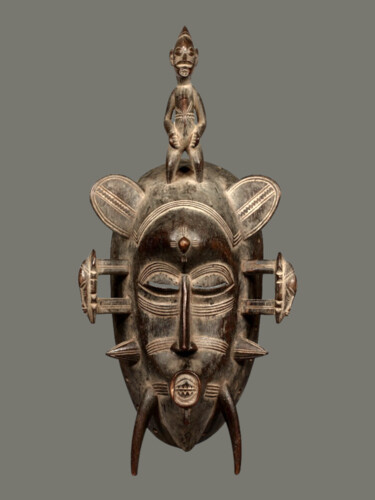Rzeźba zatytułowany „Masque Senoufo  art…” autorstwa Kebe, Oryginalna praca, Drewno