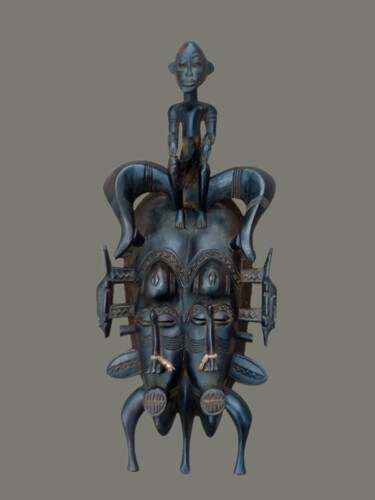 Escultura intitulada "Masque Senoufo  art…" por Kebe, Obras de arte originais, Madeira