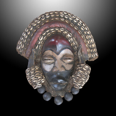 Escultura titulada "Masque Dan art trib…" por Kebe, Obra de arte original, Madera