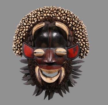 Escultura intitulada "Masque GUERE art tr…" por Kebe, Obras de arte originais, Madeira